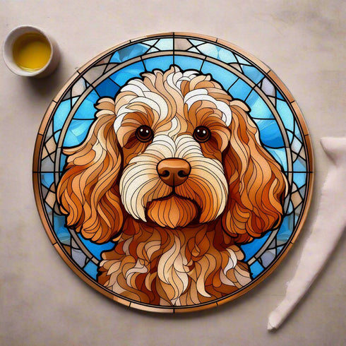 Cockapoo Golden Glass Suncatcher Worktop Saver